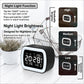Black LED digital alarm clock with temperature display and adjustable night light