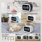 Black LED digital alarm clock with temperature display and adjustable brightness