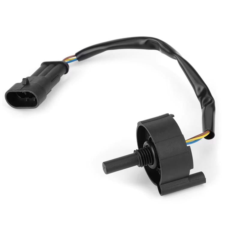 Fuel water sensor wiring harness with two black electrical plugs and colored wires