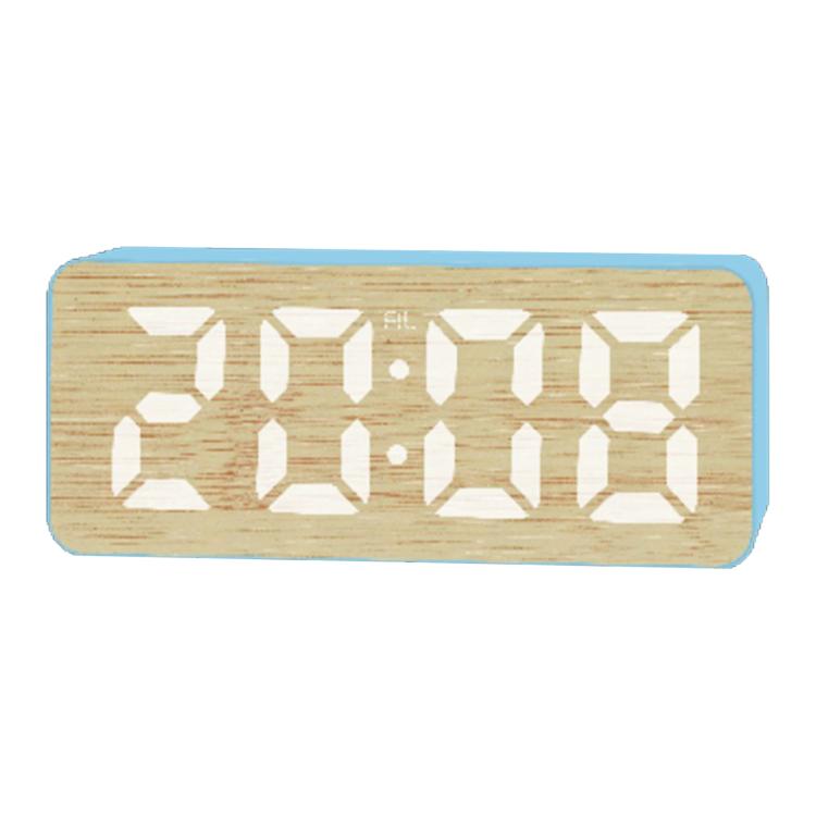 DS-5821L Multifunctional Bamboo Texture Smart LED Digital Display Electronic Alarm Clock