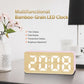 DS-5821L Multifunctional Bamboo Texture Smart LED Digital Display Electronic Alarm Clock