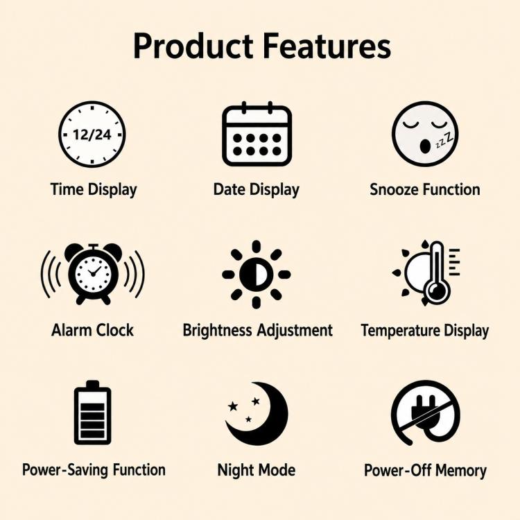 DS-5821L Multifunctional Bamboo Texture Smart LED Digital Display Electronic Alarm Clock