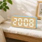 DS-5821L Multifunctional Bamboo Texture Smart LED Digital Display Electronic Alarm Clock