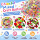 Assorted round resin buttons kit with mixed colors, including pastel and bright sets