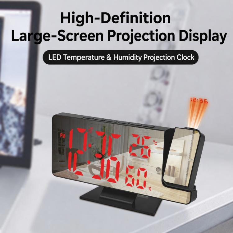 DS-3718LW Multifunctional Creative LED Screen Projection Display Electronic Clock