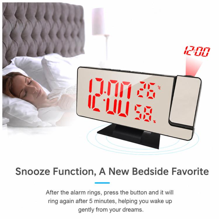 DS-3718LW Multifunctional Creative LED Screen Projection Display Electronic Clock