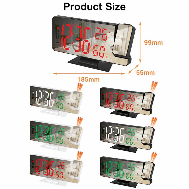 DS-3718LW Multifunctional Creative LED Screen Projection Display Electronic Clock