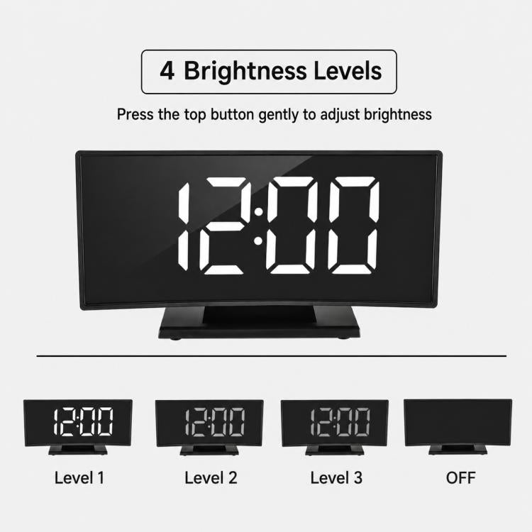 DS-3621L-2 Multifunctional LED Curved Screen Display Electronic Digital Clock