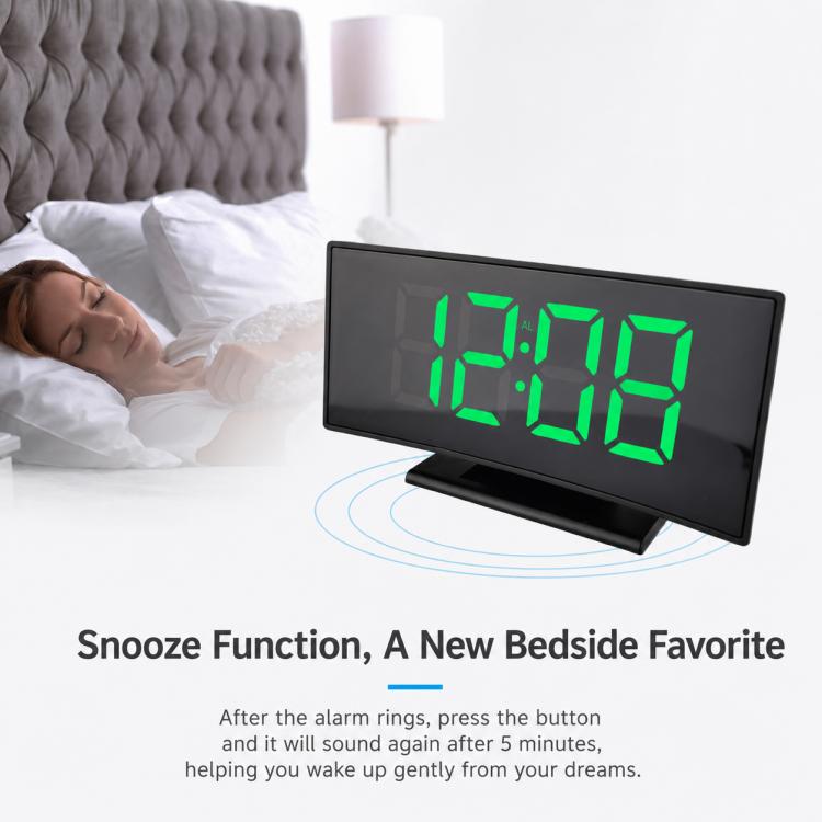 DS-3621L-2 Multifunctional LED Curved Screen Display Electronic Digital Clock