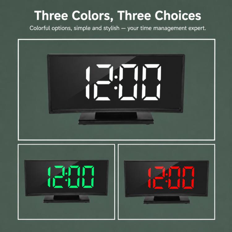 DS-3621L-2 Multifunctional LED Curved Screen Display Electronic Digital Clock