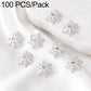 Thick silver 6-petal hollow flower bead caps with center hole, spacer bead findings