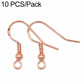 Rose-gold-tone bead-spring earring hooks with small round loop, DIY jewelry findings (2 shown)