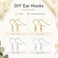 DIY ear hook set showing gold and silver styles, plain and bead spring hooks