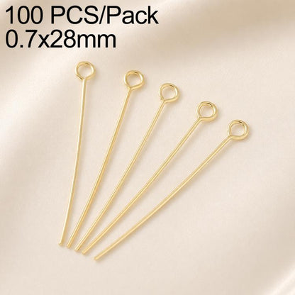 Gold-plated head pins with loop, 0.7x28mm, set of 5 DIY charm earring findings