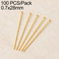 Gold-plated head pins with loop, 0.7x28mm, set of 5 jewelry making pins