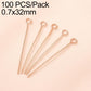 Rose gold-tone bead head pins with loop heads, 0.7x32mm, straight shank pins