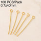 Gold tone bead head pins 0.7x40mm, straight pins with looped heads for jewelry making