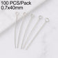 Silver-tone bead head pins with loop tops, 0.7x40mm, 100 pcs per pack