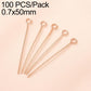 Rose gold plated bead head pins, straight pins with loop heads, 0.7x50mm for DIY earrings