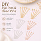 DIY eye pins and head pins assortment with looped heads and bead heads for jewelry making