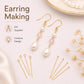 Earring making set with gold eye pins and bead head pins, looped ends for DIY