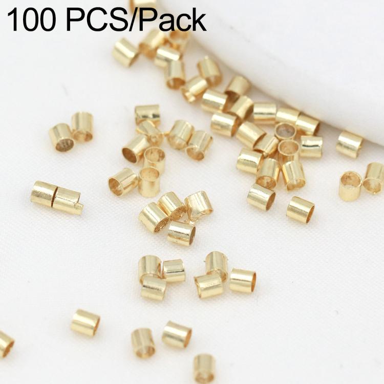 Gold-tone crimp end beads, small tube flat separator clips for DIY jewelry making