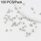 Silver-tone crimp end beads, small tube flat separator clips for DIY jewelry making