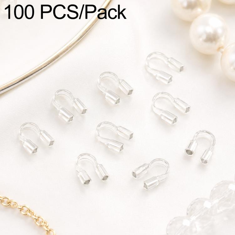 Clear U-shaped horseshoe clasp bracelet closure, 100 pcs