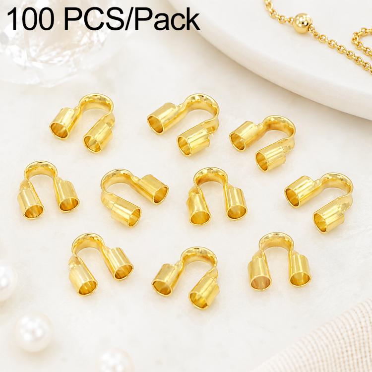 Gold-tone U-shaped horseshoe clasp bracelet closure, 100 pcs