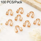 Rose gold-tone U-shaped horseshoe clasp bracelet closure, 100 pcs