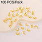 Gold dual-loop crimp cover knot beads with looped caps, DIY jewelry closure, 100-pack
