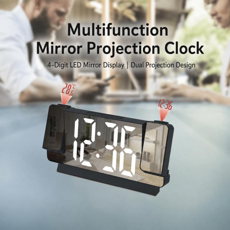 DS-3822LP Multifunctional LED Screen Dual Projection Mirror Display Electronic Digital Clock
