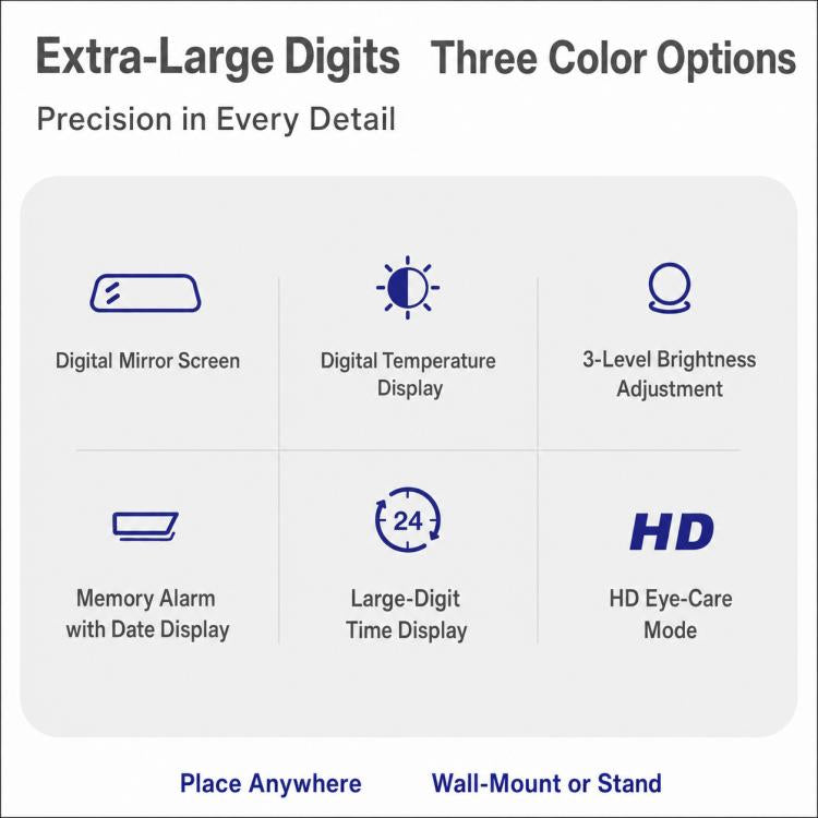 DS-3809L LED Multifunctional HD Digital Display Large Screen Electronic Clock with Remote Control