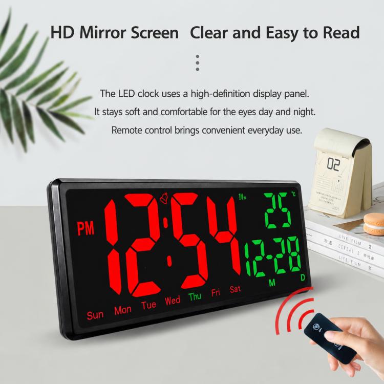 DS-3809L LED Multifunctional HD Digital Display Large Screen Electronic Clock with Remote Control