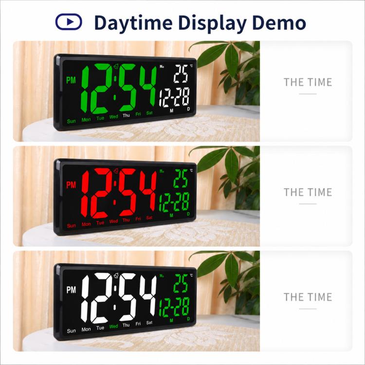 DS-3809L LED Multifunctional HD Digital Display Large Screen Electronic Clock with Remote Control