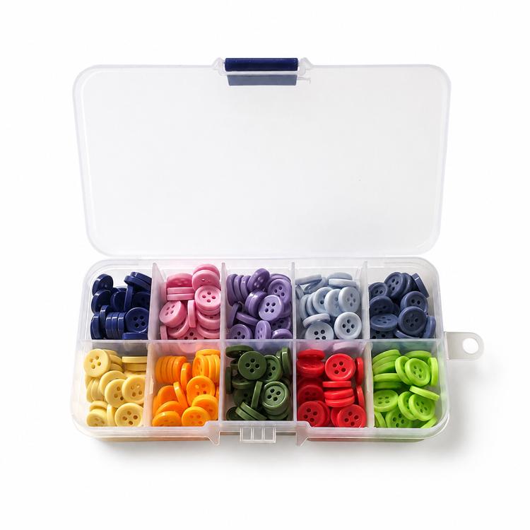 Mixed Color Round Resin Four-hole Buttons DIY Craft Kit