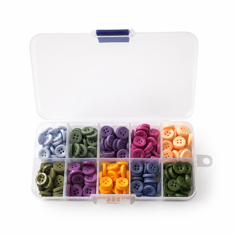 Mixed Color Round Resin Four-hole Buttons DIY Craft Kit