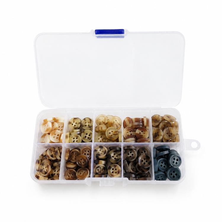 Mixed Color Round Resin Four-hole Buttons DIY Craft Kit