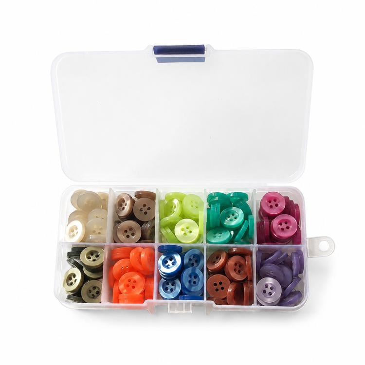 Mixed Color Round Resin Four-hole Buttons DIY Craft Kit