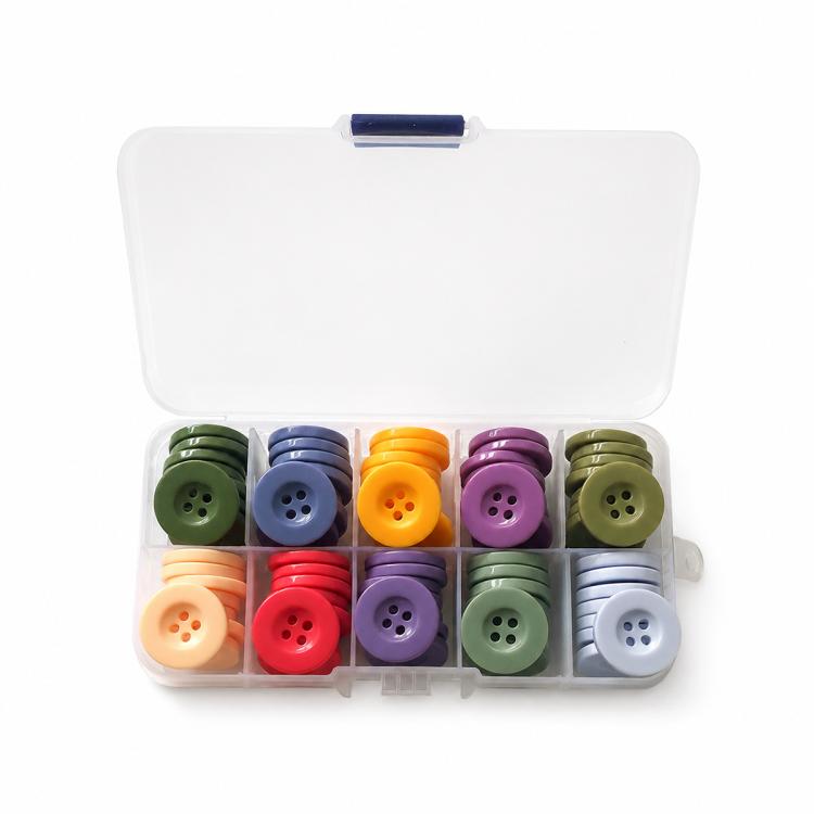 Mixed Color Round Resin Four-hole Buttons DIY Craft Kit