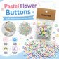 Assorted resin flower buttons set, mixed pastel colors, double-layer 12mm