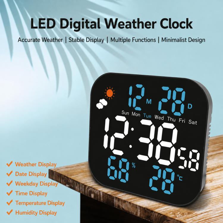 DS-3828L Multifunctional LED Digital Weather Display Electronic Clock