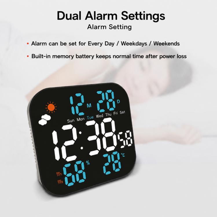 DS-3828L Multifunctional LED Digital Weather Display Electronic Clock
