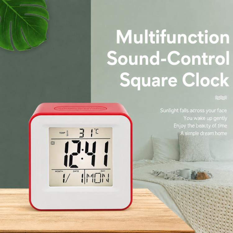 DS-3632 Multifunctional Desktop Voice Control Small Square Alarm Clock