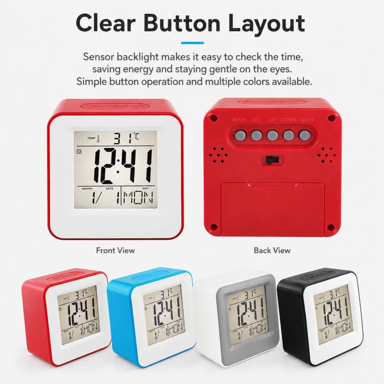 DS-3632 Multifunctional Desktop Voice Control Small Square Alarm Clock