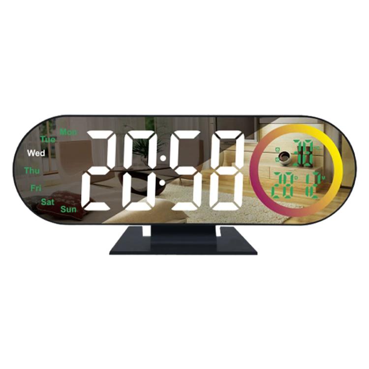 DS-3827LW Desktop Colorful Light LED Digital Display Mirror Electronic Clock
