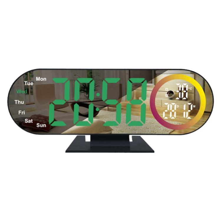 DS-3827LW Desktop Colorful Light LED Digital Display Mirror Electronic Clock