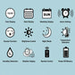 DS-5853L Multifunctional Wall Clock, LED Round Bamboo Pattern Weather Display Electronic Clock