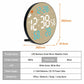 DS-5853L Multifunctional Wall Clock, LED Round Bamboo Pattern Weather Display Electronic Clock