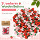 25 PCS/Pack Strawberry-shaped Wooden Buttons DIY Craft Kit